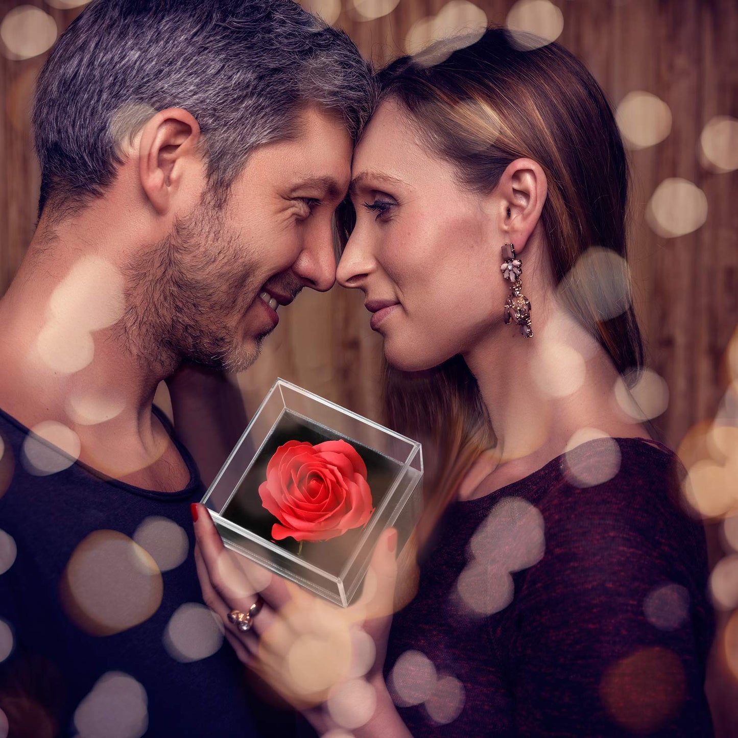 100 Languages 'I Love You' Projection Necklace with Rose Gift Box