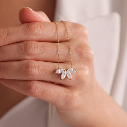 925 Silver Marquise Crystal Necklace