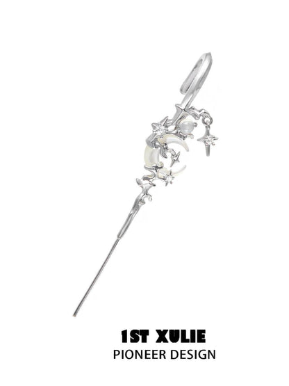 MYTH OF THE MOON 18K Platinum /24K Gold Ear Hook Needle Piercing Earring™
